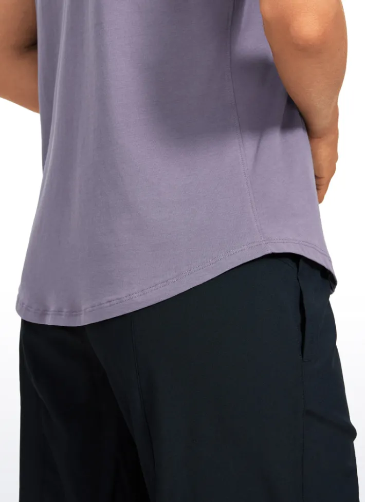 Shop CRZ YOGA Pima Cotton Short Sleeves Round Neck