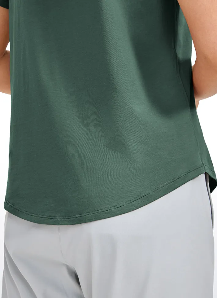 Online CRZ YOGA Pima Cotton Short Sleeves Round Neck