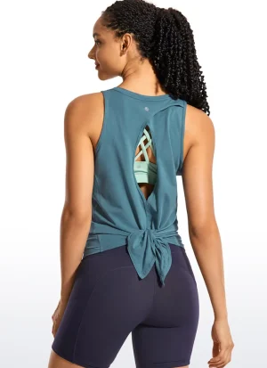 Store CRZ YOGA Pima Cotton Tank Split Open Back