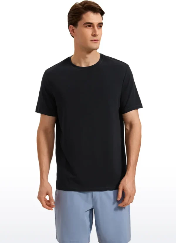 Discount CRZ YOGA Pima Cotton T-Shirts Short Sleeve Crew Neck
