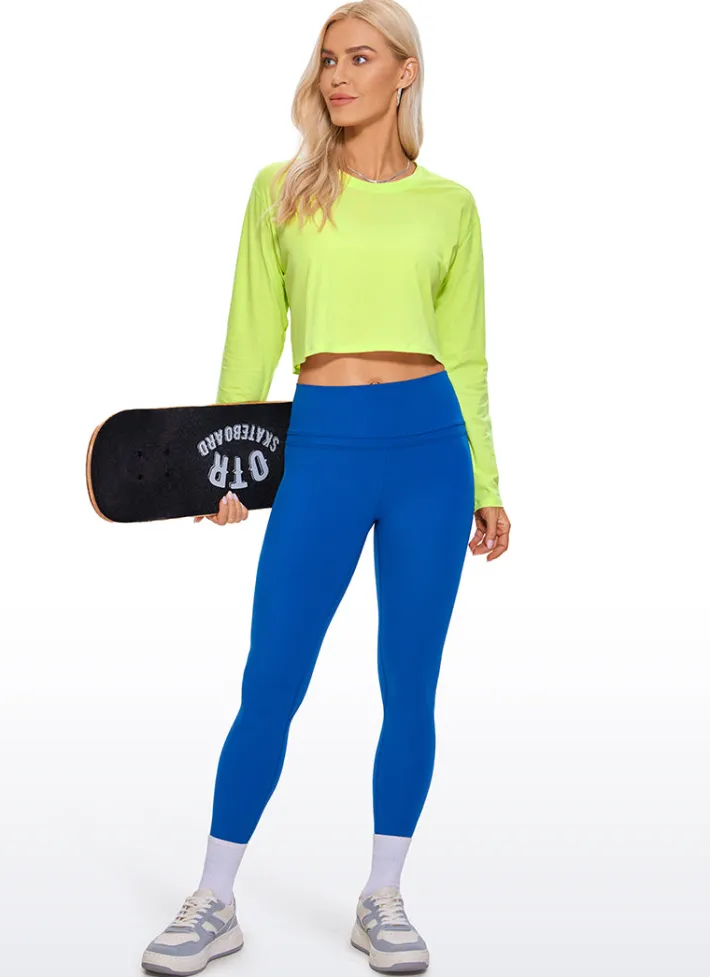 Best Sale CRZ YOGA Pima Cotton Workout Cropped Long Sleeve