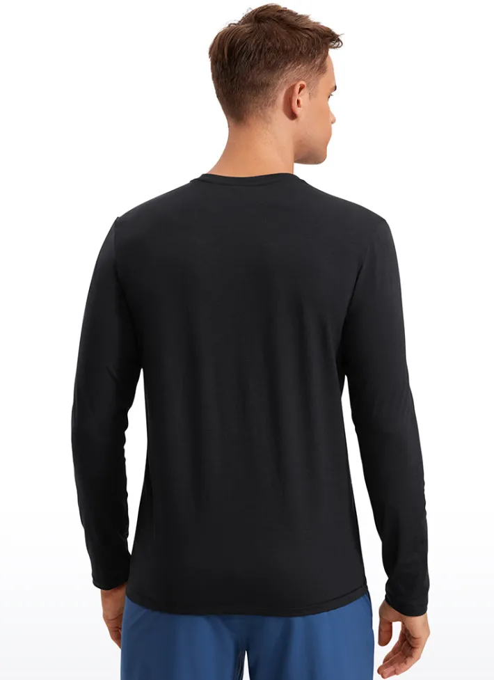 Sale CRZ YOGA Quick Dry High Crewneck Long Sleeves Shirts