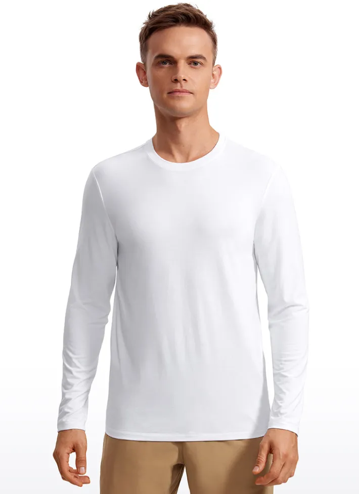 Sale CRZ YOGA Quick Dry High Crewneck Long Sleeves Shirts