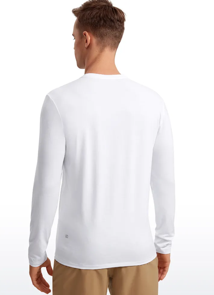 Sale CRZ YOGA Quick Dry High Crewneck Long Sleeves Shirts