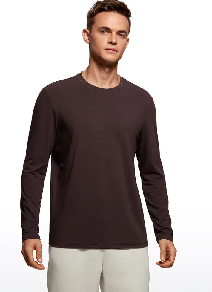 Sale CRZ YOGA Quick Dry High Crewneck Long Sleeves Shirts