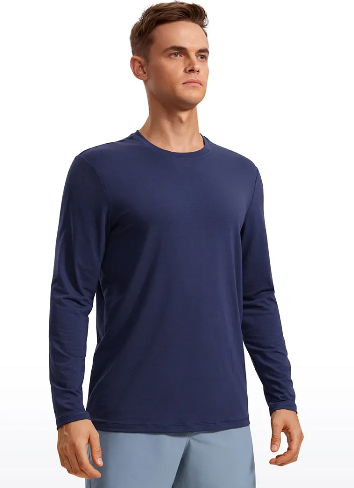 Sale CRZ YOGA Quick Dry High Crewneck Long Sleeves Shirts