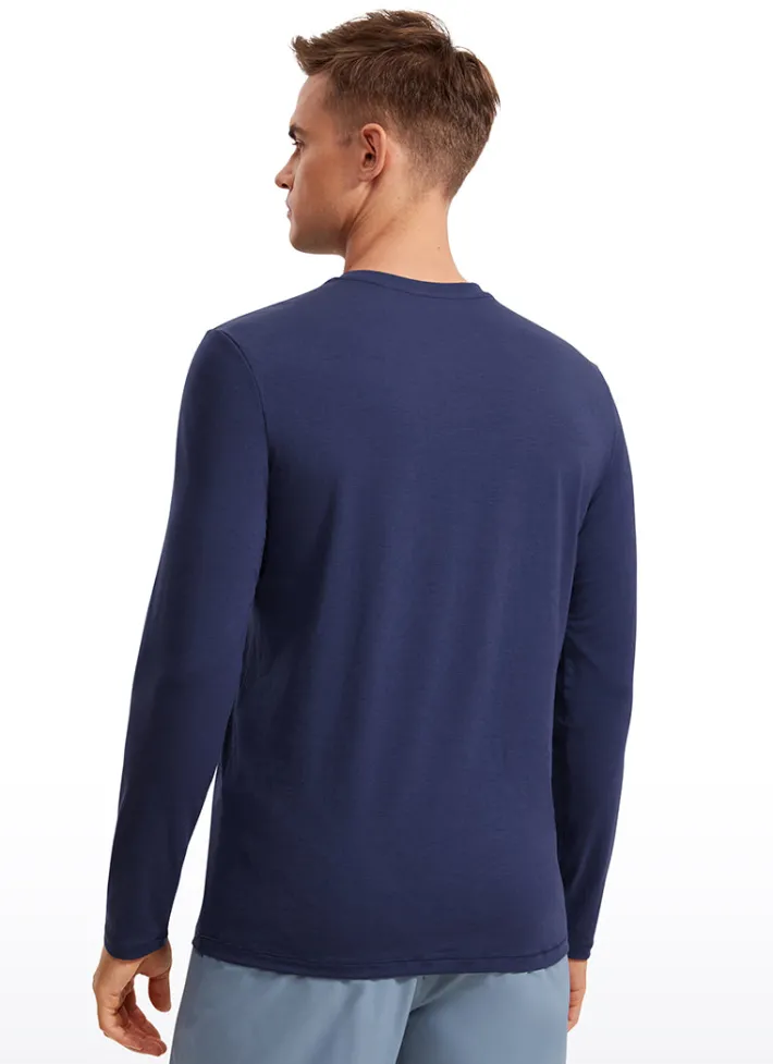 Sale CRZ YOGA Quick Dry High Crewneck Long Sleeves Shirts