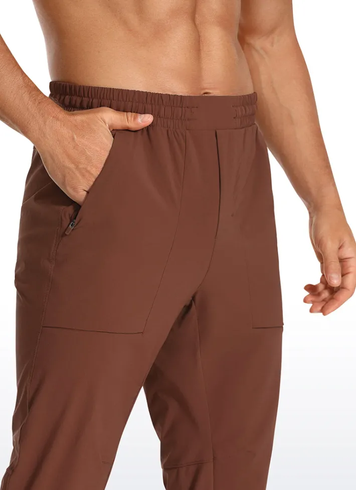 Flash Sale CRZ YOGA Quick Dry Workout Joggers 29''- Zip Pockets Dark Brown