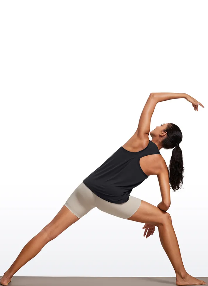 Shop CRZ YOGA Racerback High Crewneck Workout Tanks Casual Sleeveless