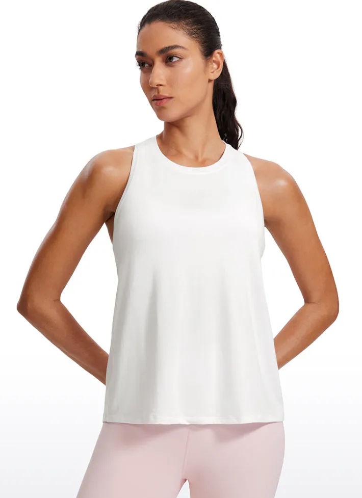 Shop CRZ YOGA Racerback High Crewneck Workout Tanks Casual Sleeveless