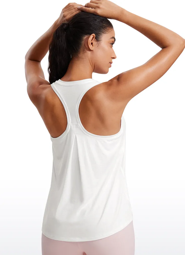 Shop CRZ YOGA Racerback High Crewneck Workout Tanks Casual Sleeveless