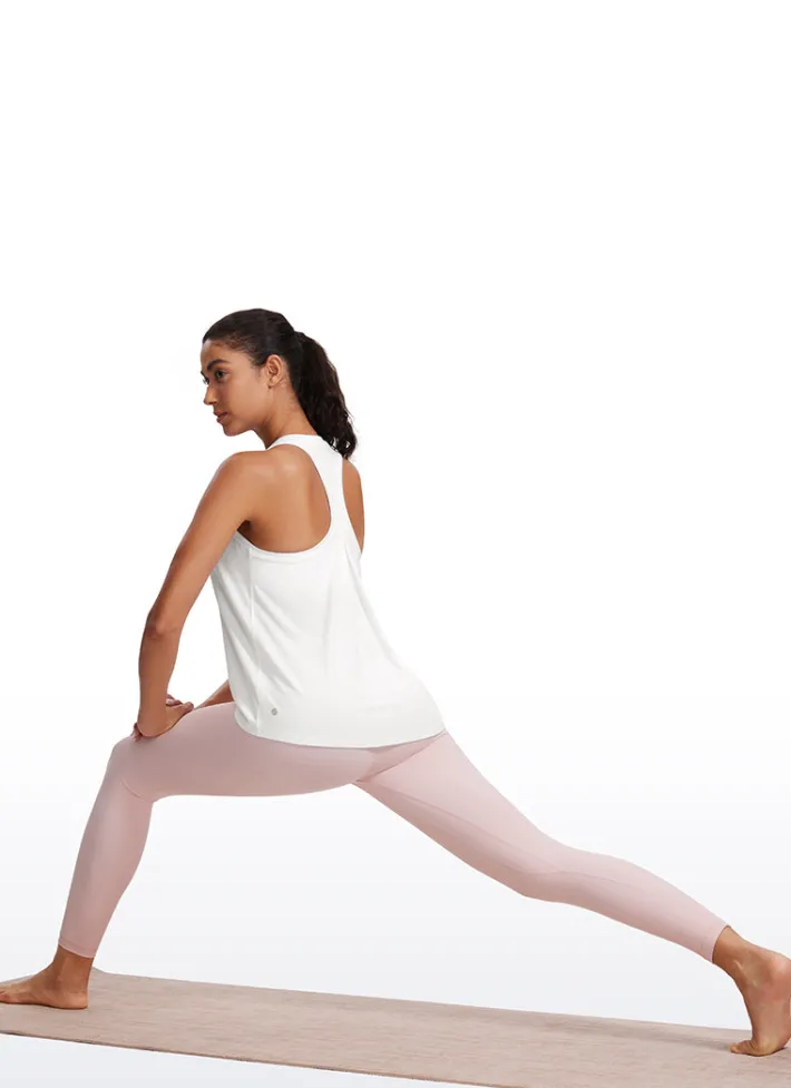 Shop CRZ YOGA Racerback High Crewneck Workout Tanks Casual Sleeveless