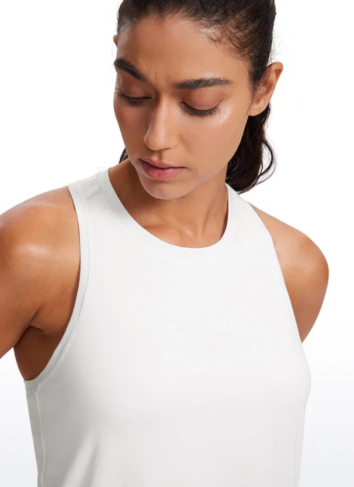 Shop CRZ YOGA Racerback High Crewneck Workout Tanks Casual Sleeveless
