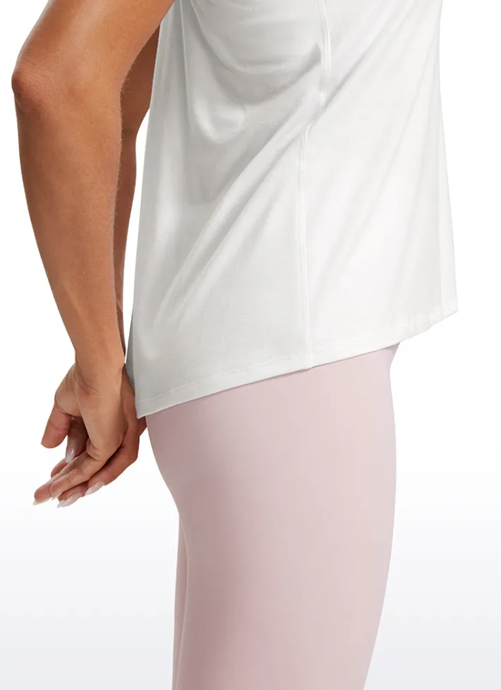 Shop CRZ YOGA Racerback High Crewneck Workout Tanks Casual Sleeveless