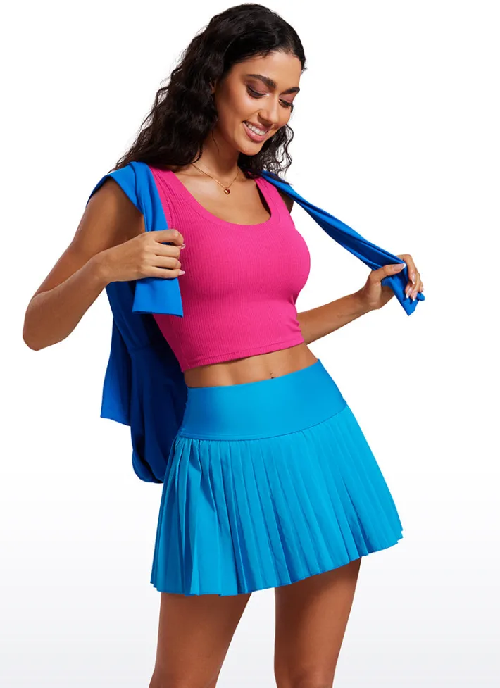 Clearance CRZ YOGA Ribbed Cropped Length Scoop Neck Tank