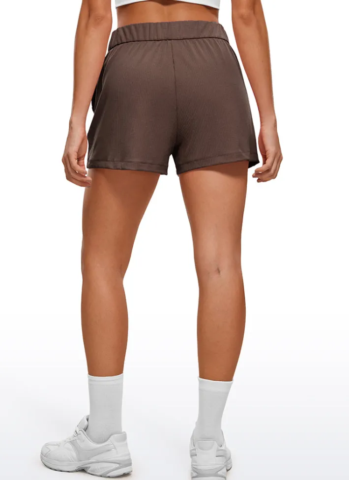 Online CRZ YOGA Ribbed High Rise Sweat Shorts 3''