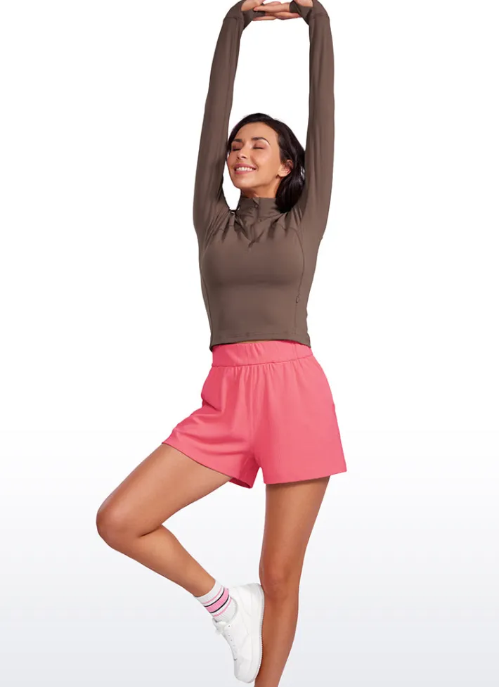 Online CRZ YOGA Ribbed High Rise Sweat Shorts 3''