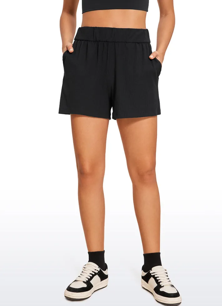Online CRZ YOGA Ribbed High Rise Sweat Shorts 3''