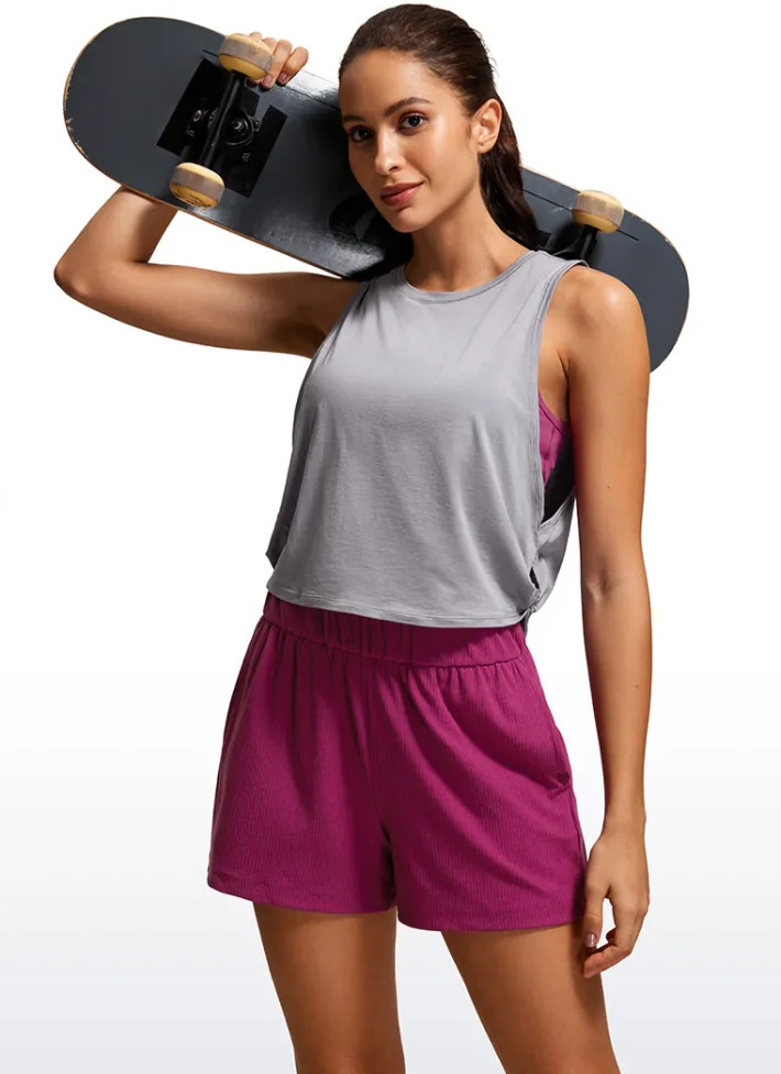 Online CRZ YOGA Ribbed High Rise Sweat Shorts 3''