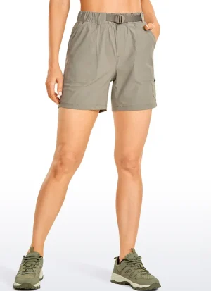 New CRZ YOGA Ripstop Mid-Rise Hiking Shorts with Belt 6''