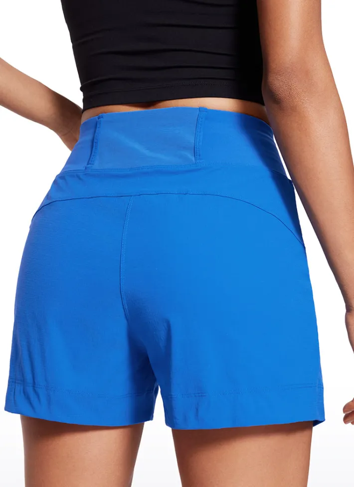 Shop CRZ YOGA Ripstop Mid-Rise Hiking Shorts with Zip Pockets 4''