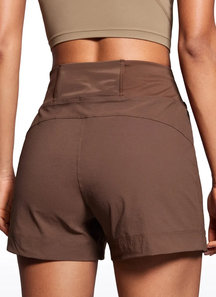 Shop CRZ YOGA Ripstop Mid-Rise Hiking Shorts with Zip Pockets 4''