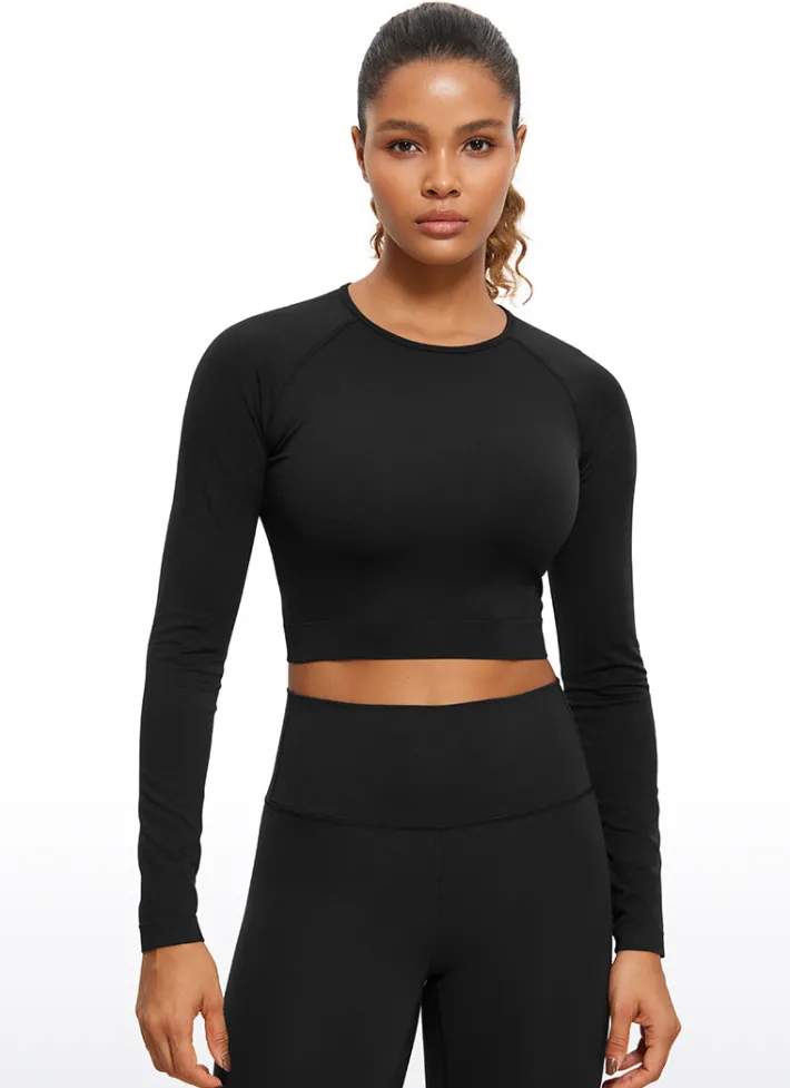 Cheap CRZ YOGA Seamless Cropped Long Sleeve Slim Fit