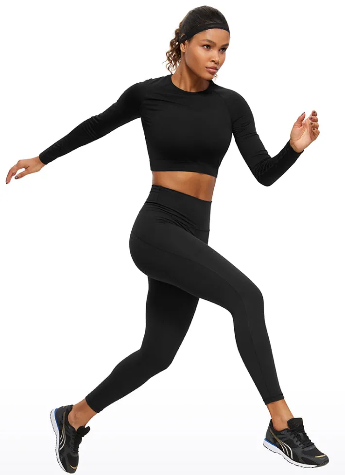 Cheap CRZ YOGA Seamless Cropped Long Sleeve Slim Fit