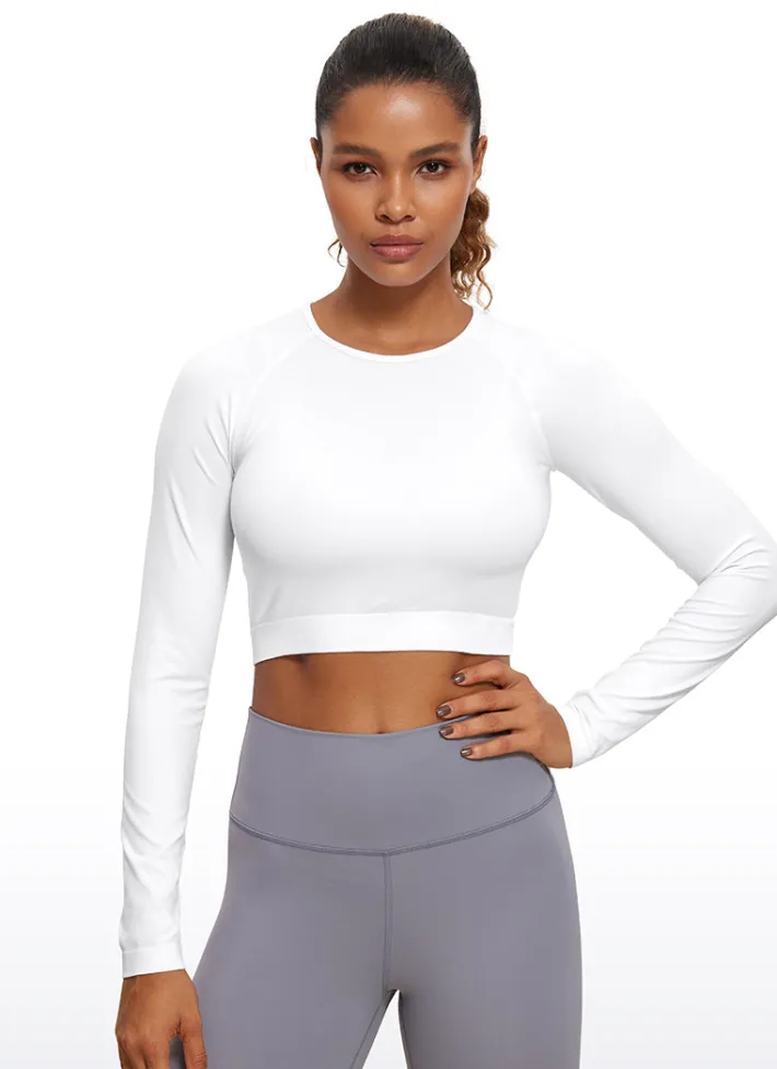 Cheap CRZ YOGA Seamless Cropped Long Sleeve Slim Fit
