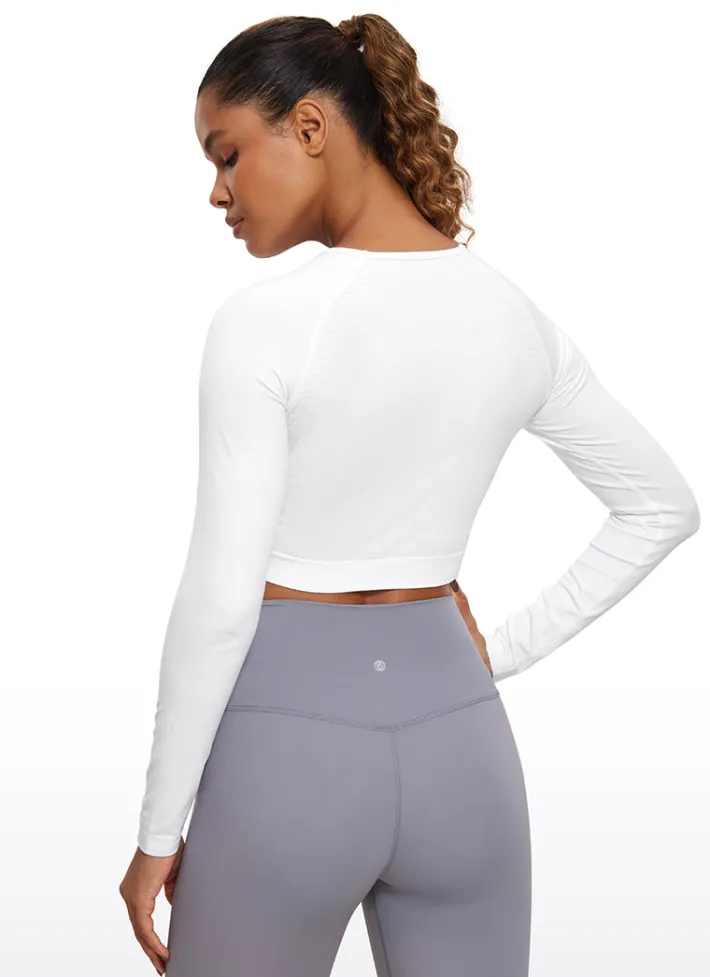 Cheap CRZ YOGA Seamless Cropped Long Sleeve Slim Fit