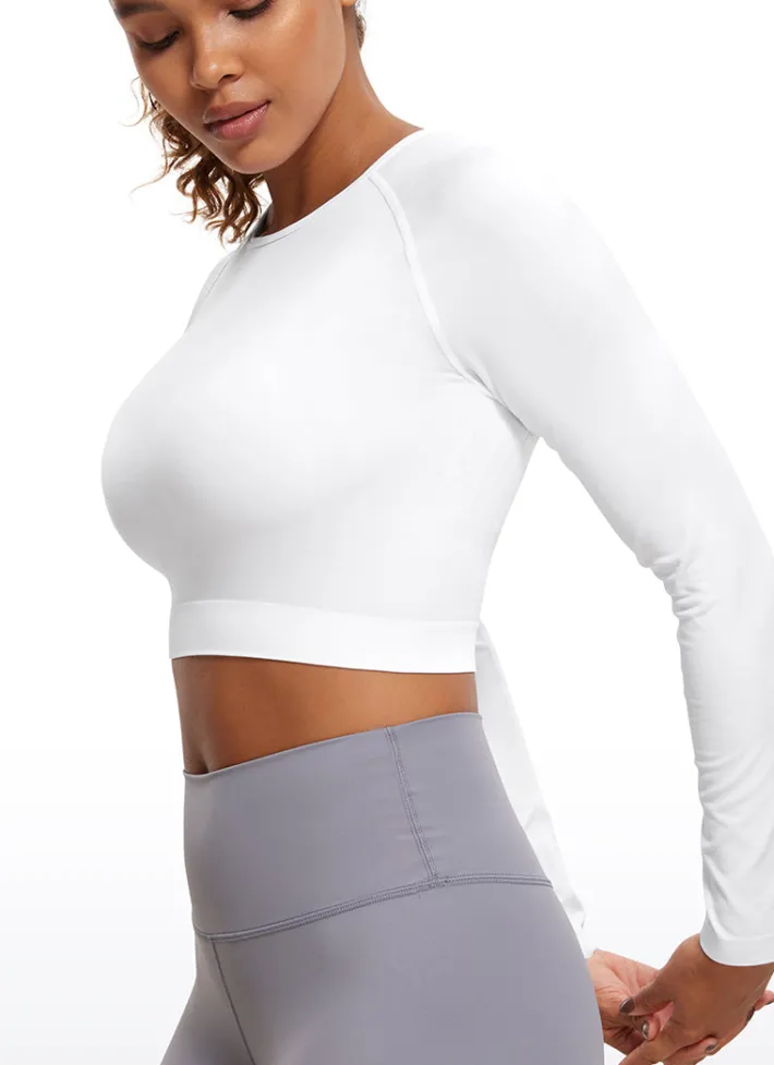 Cheap CRZ YOGA Seamless Cropped Long Sleeve Slim Fit