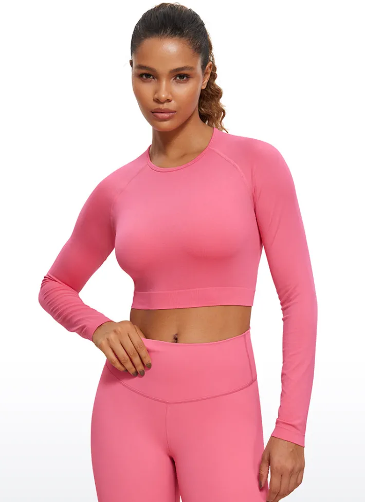Cheap CRZ YOGA Seamless Cropped Long Sleeve Slim Fit