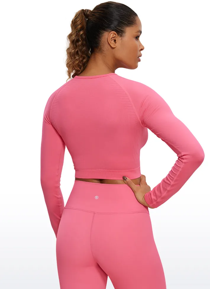 Cheap CRZ YOGA Seamless Cropped Long Sleeve Slim Fit