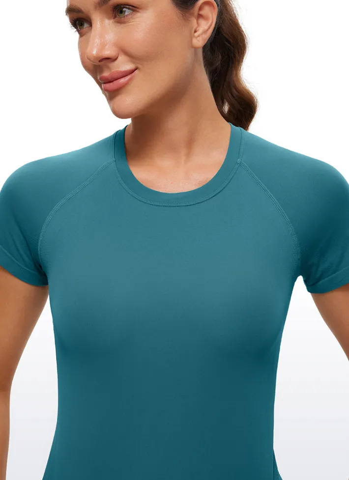 Fashion CRZ YOGA Seamless High Neck Short Sleeves Waist Length