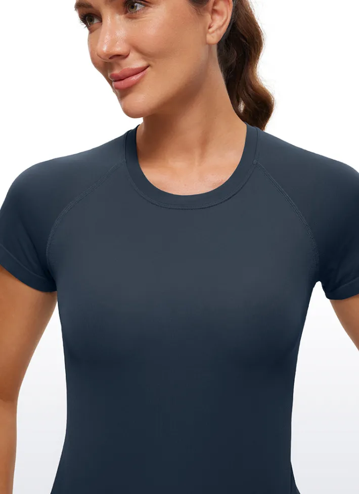 Store CRZ YOGA Seamless High Neck Short Sleeves Waist Length