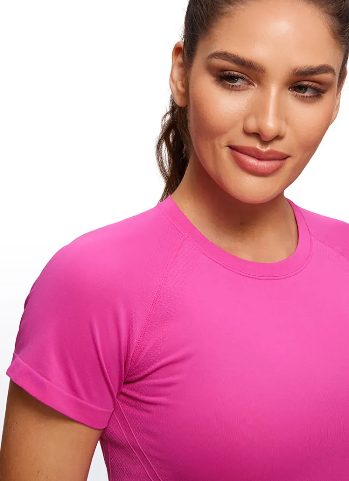 Shop CRZ YOGA Seamless Hip-Length Short Sleeves
