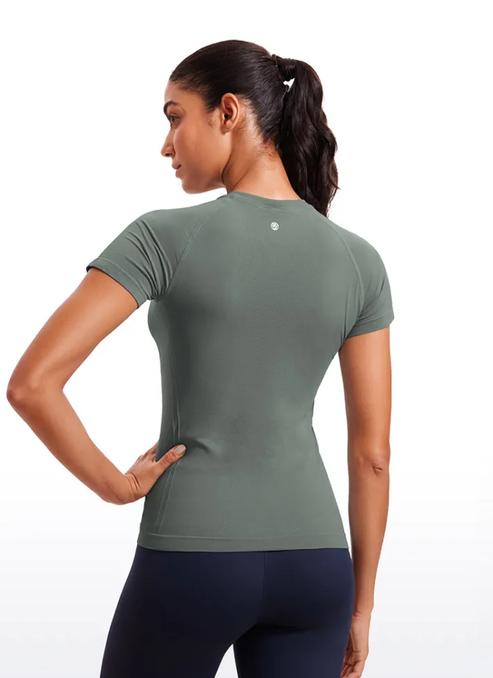 Shop CRZ YOGA Seamless Hip-Length Short Sleeves