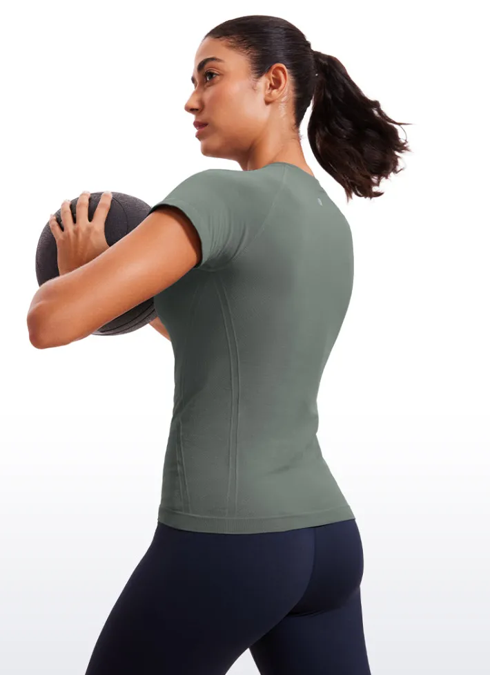 Shop CRZ YOGA Seamless Hip-Length Short Sleeves