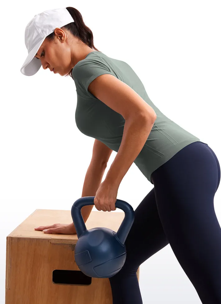 Shop CRZ YOGA Seamless Hip-Length Short Sleeves