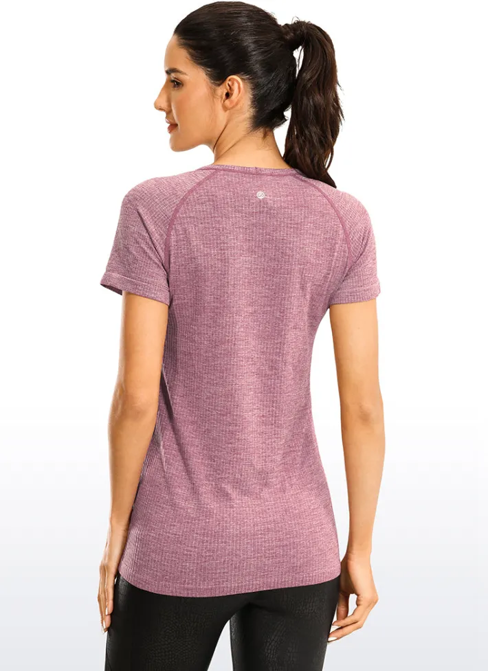 Cheap CRZ YOGA Seamless Raglan Short Sleeves