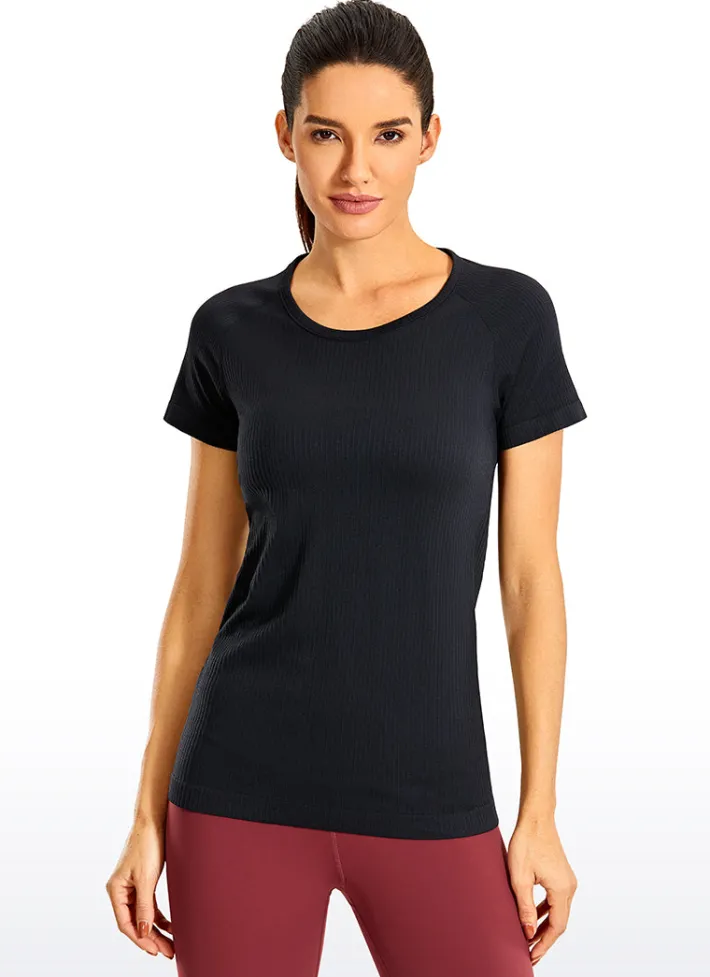 Cheap CRZ YOGA Seamless Raglan Short Sleeves