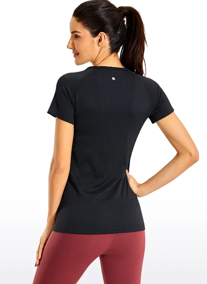 Cheap CRZ YOGA Seamless Raglan Short Sleeves
