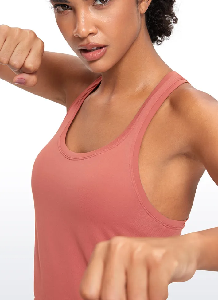 New CRZ YOGA Seamless Scroop Neck Racerback Tanks