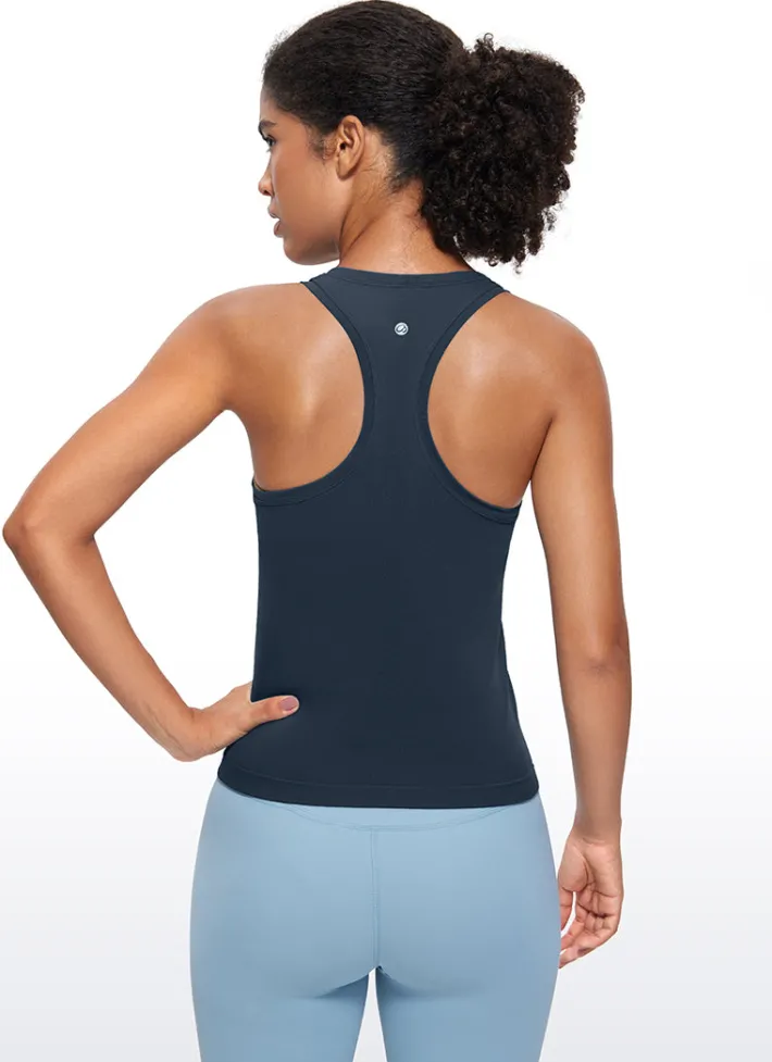 New CRZ YOGA Seamless Scroop Neck Racerback Tanks