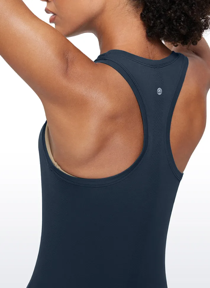 New CRZ YOGA Seamless Scroop Neck Racerback Tanks