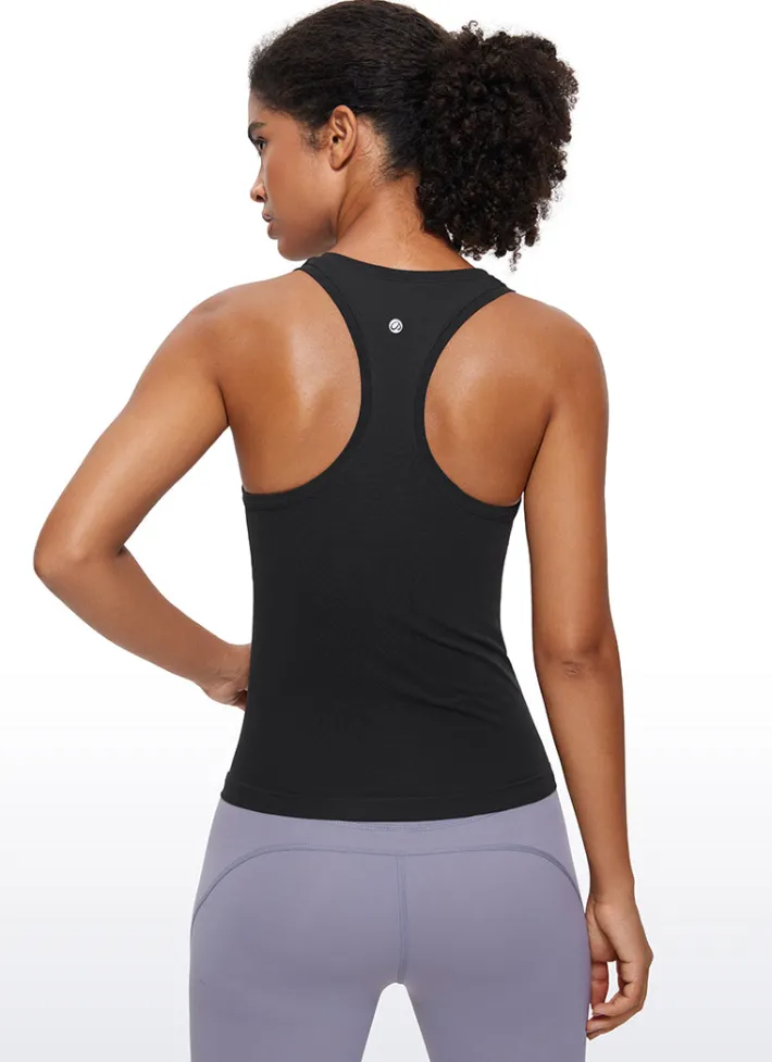 New CRZ YOGA Seamless Scroop Neck Racerback Tanks