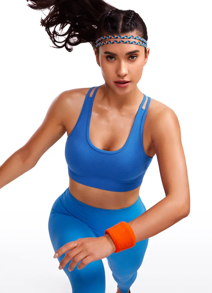 Flash Sale CRZ YOGA Seamless Strappy Longline Bra Criss Cross Back