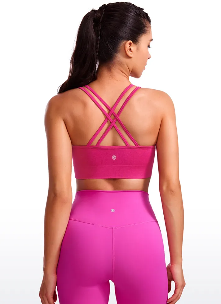 Flash Sale CRZ YOGA Seamless Strappy Longline Bra Criss Cross Back