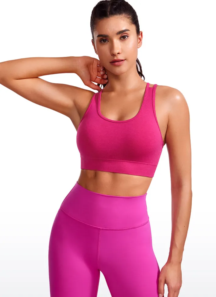 Flash Sale CRZ YOGA Seamless Strappy Longline Bra Criss Cross Back