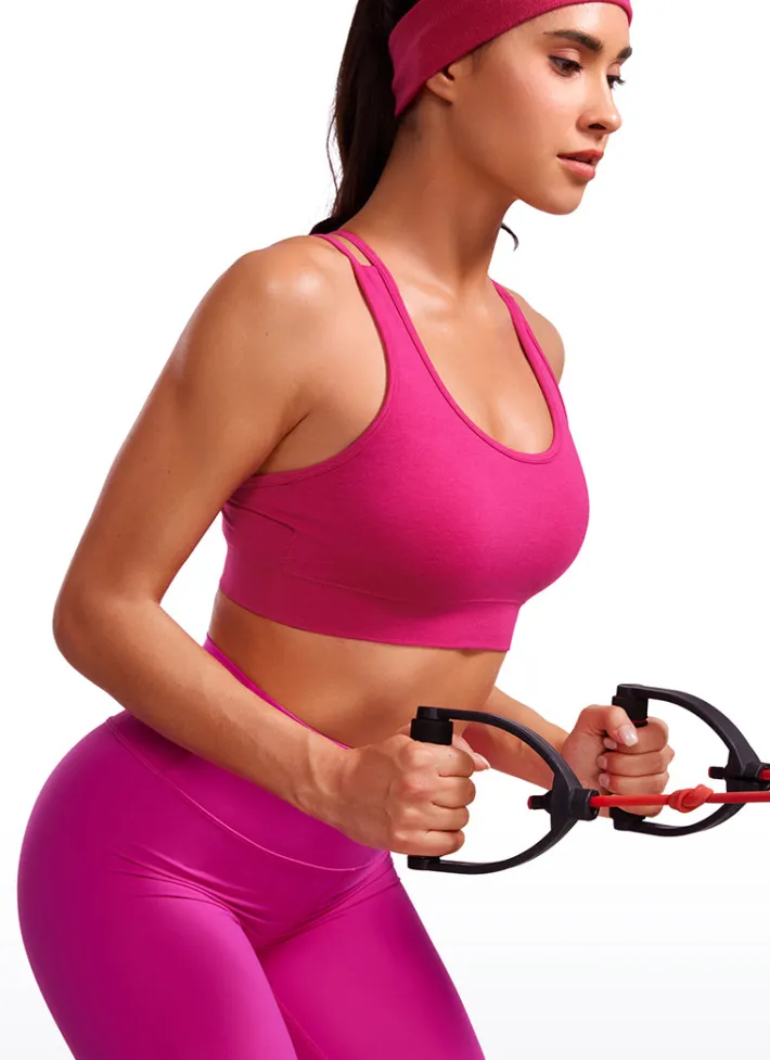 Flash Sale CRZ YOGA Seamless Strappy Longline Bra Criss Cross Back